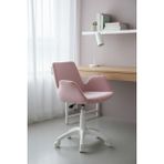 KUZEY SANDALYE Maki Beyaz Ayaklı Çalışma Sandalyesi Yetişkin ve Çocuk Bilgisayar Sandalyesi (Ayarlanabilir) - Pudra - Pembe