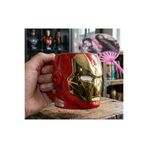 Kuzey Tacı Avenger Mark Serisi: Iron Man Kask Tasarımlı Altın Yaldızlı Porselen Kupa 3D Kahve ve Hatıra Fincanı