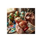 Kuzey Tacı Matryoshka Magic: 10’lu El Boyaması Görünümlü Geleneksel Matruşka Bebek Seti – Ahşap Dekoratif