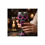 Kuzey Tacı Renkli İskelet Temalı "Dia de los Muertos" Dekoratif Paslanmaz Çelik Astarlı Mistik Şarap Kadehi