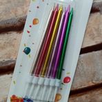 Kuzey Vıpkalite Parlak Metalik Renkli Pasta Mumu 6 Adet Renkli Doğum Günü Mumu Multi Color Bırthday Candle
