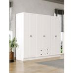 KuzeyLife Elegante Modern Tasarımlı Membran Kapaklı 6 Kapılı Gardırop (52 cm Derinlik)