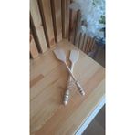 Kuzeylina Ahşap Spatula - El Yapımı Doğal Ağaç (2 Adet ) - 30-32 cm