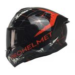 Kuzeymotor Mts X340 Clay Fullface Kask P.siyah-Kırmızı (Siyah Camlı)