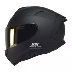 Kuzeymotor Mts X340 Fullface Kask Mat Siyah (Gold Camlı)