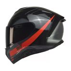Kuzeymotor Mts X340 Rosso P.siyah-Kırmızı Fullface Kask (Siyah Camlı)
