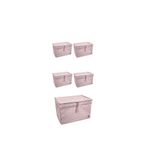 Kuzgun Ticaret Düzenleyici Kutu Organizer Cırtlı Saklama Hurç Maxi Boy 30cm X 40cm X 50cm (5 Adet) ( Lisinya )
