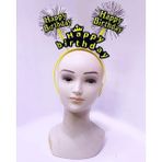 Kuzgun Ticaret Happy Birthday Püsküllü Neon Sarı Renk Doğum Günü Tacı 22X19 cm