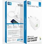 KVK iPad Pro 11" 1, 2 ve 3. nesil Şarj Aleti/Cihazı Seti 20W Lightning