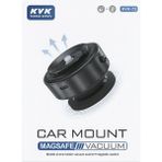 KVK Teknik Servis Magsafe Vakumlu Araç Içi Telefon Tutucu – 360° Dönebilen Güçlü Manyetik Car Mount, 1,5 kg Taşıma Kapasiteli, Tüm 4.7” ve Üzeri Akıllı Telefonlarla Uyumlu - Siyah