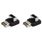KVSERT 2X Bilgisayar Anakart Tip-E Arayüzü USB 3.1 Tip E 90 Derece Direksiyon Dirsek Kurulu Tip C - L' Adaptör (PH74B)