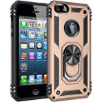 Kvy Apple iPhone 5 Yüzüklü Standlı Vega Kılıf - Altın