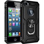 Kvy Apple iPhone 5 Yüzüklü Standlı Vega Kılıf - Siyah
