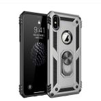 Kvy Apple iPhone x Yüzüklü Standlı Vega Kılıf - Gümüş