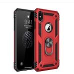 Kvy Apple iPhone Xs Yüzüklü Standlı Vega Kılıf - Kırmızı