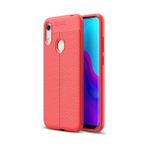 Kvy Huawei Honor 8A Deri Görünümlü Lux Niss Silikon Kılıf - Kırmızı