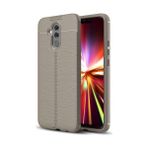 Kvy Huawei Mate 20 Lite Deri Görünümlü Lux Niss Silikon Kılıf - Gri