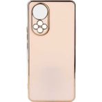 Kvy Huawei Nova 9 Parlak Kenarlı Bark Silikon Kılıf - Rose Gold