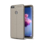 Kvy Huawei P Smart (2018) Deri Görünümlü Lux Niss Silikon Kılıf - Gri