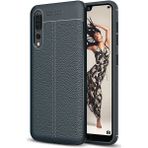 Kvy Huawei P20 Pro Deri Görünümlü Lux Niss Silikon Kılıf - Lacivert