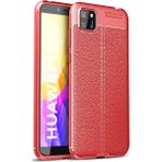 Kvy Huawei Y5P Deri Görünümlü Lux Niss Silikon Kılıf - Kırmızı