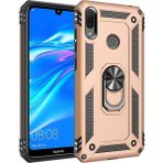 Kvy Huawei Y7 2019 Yüzüklü Standlı Vega Kılıf - Altın
