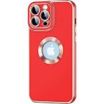 Kvy Iphone 13 Pro Kamera Korumalı Renkli Kenarlı Kongo Kılıf + Ekran Koruyucu - Kırmızı