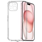 Kvy iPhone 15 Plus Kamera Korumalı Süper Silikon Şeffaf Kılıf