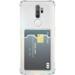 Kvy Oppo A9 2020 Kamera Korumalı Kartlıklı Setra Şeffaf Silikon Kılıf Ekran Koruyucu
