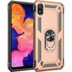 Kvy Samsung Galaxy A10 Yüzüklü Standlı Vega Kılıf + Nano Ekran Koruyucu - Altın