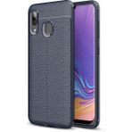 Kvy Samsung Galaxy A10S Deri Görünümlü Lux Niss Silikon Kılıf - Lacivert
