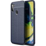Kvy Samsung Galaxy A11 Deri Görünümlü Lux Niss Silikon Kılıf - Lacivert
