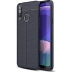 Kvy Samsung Galaxy A20S Deri Görünümlü Lux Niss Silikon Kılıf - Lacivert