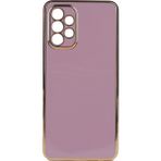 Kvy Samsung Galaxy A23 Parlak Kenarlı Bark Silikon Kılıf - Mor