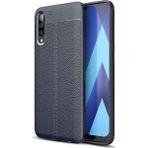 Kvy Samsung Galaxy A50 Deri Görünümlü Lux Niss Silikon Kılıf - Lacivert