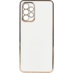 Kvy Samsung Galaxy A52 Parlak Kenarlı Bark Silikon Kılıf - Beyaz