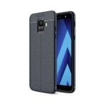 Kvy Samsung Galaxy A6 2018 Deri Görünümlü Lux Niss Silikon Kılıf - Lacivert