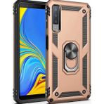 Kvy Samsung Galaxy A7 2018 Yüzüklü Standlı Vega Kılıf - Altın
