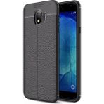 Kvy Samsung Galaxy Grand Prime Pro ( J250F) Deri Görünümlü Lux Niss Silikon Kılıf - Siyah
