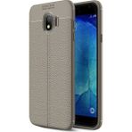 Kvy Samsung Galaxy J2 Pro ( J250F) Deri Görünümlü Lux Niss Silikon Kılıf - Gri