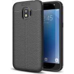 Kvy Samsung Galaxy J4 Deri Görünümlü Lux Niss Silikon Kılıf - Siyah