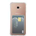 Kvy Samsung Galaxy J4 Plus Kamera Korumalı Kartlıklı Setra Şeffaf Silikon Kılıf Ekran Koruyucu