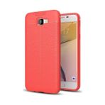 Kvy Samsung Galaxy J7 Prime 2 Deri Görünümlü Lux Niss Silikon Kılıf - Kırmızı