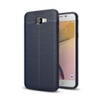 Kvy Samsung Galaxy J7 Prime 2 Deri Görünümlü Lux Niss Silikon Kılıf - Lacivert
