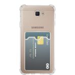 Kvy Samsung Galaxy J7 Prime Kamera Korumalı Kartlıklı Setra Şeffaf Silikon Kılıf