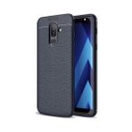 Kvy Samsung Galaxy J8 Deri Görünümlü Lux Niss Silikon Kılıf - Lacivert