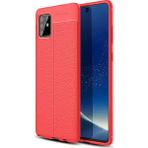 Kvy Samsung Galaxy Note 10 Lite (A81) Deri Görünümlü Lux Niss Silikon Kılıf - Kırmızı