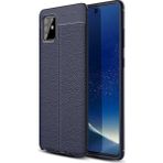 Kvy Samsung Galaxy Note 10 Lite (A81) Deri Görünümlü Lux Niss Silikon Kılıf - Lacivert