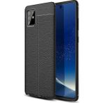 Kvy Samsung Galaxy Note 10 Lite (A81) Deri Görünümlü Lux Niss Silikon Kılıf - Siyah