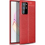 Kvy Samsung Galaxy Note 20 Ultra Deri Görünümlü Lux Niss Silikon Kılıf - Kırmızı